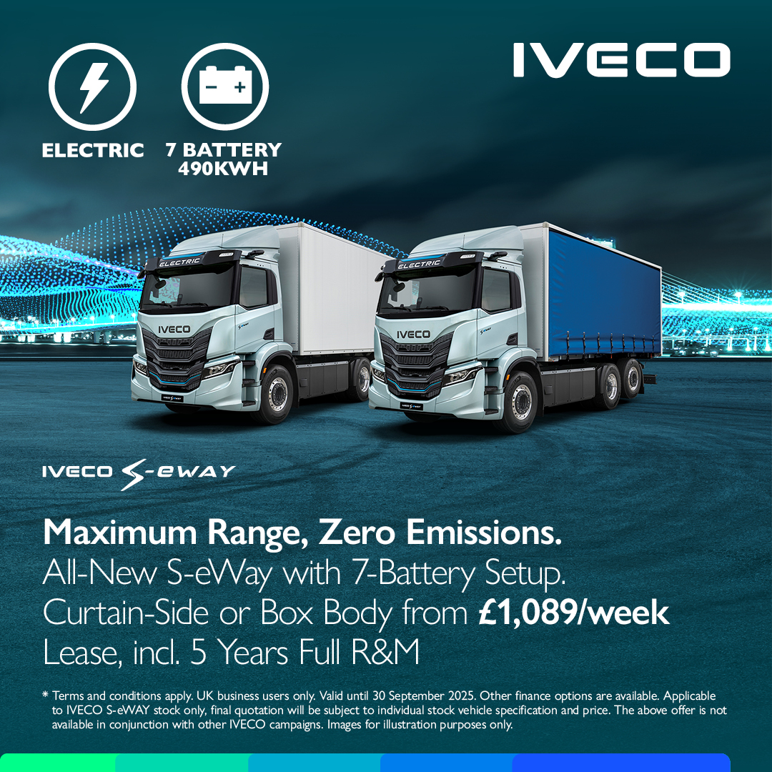 THE ALL-NEW FULLY ELECTRIC IVECO S-eWAY HAS ARRIVED. 7-BATTERY CONFIGURATION.